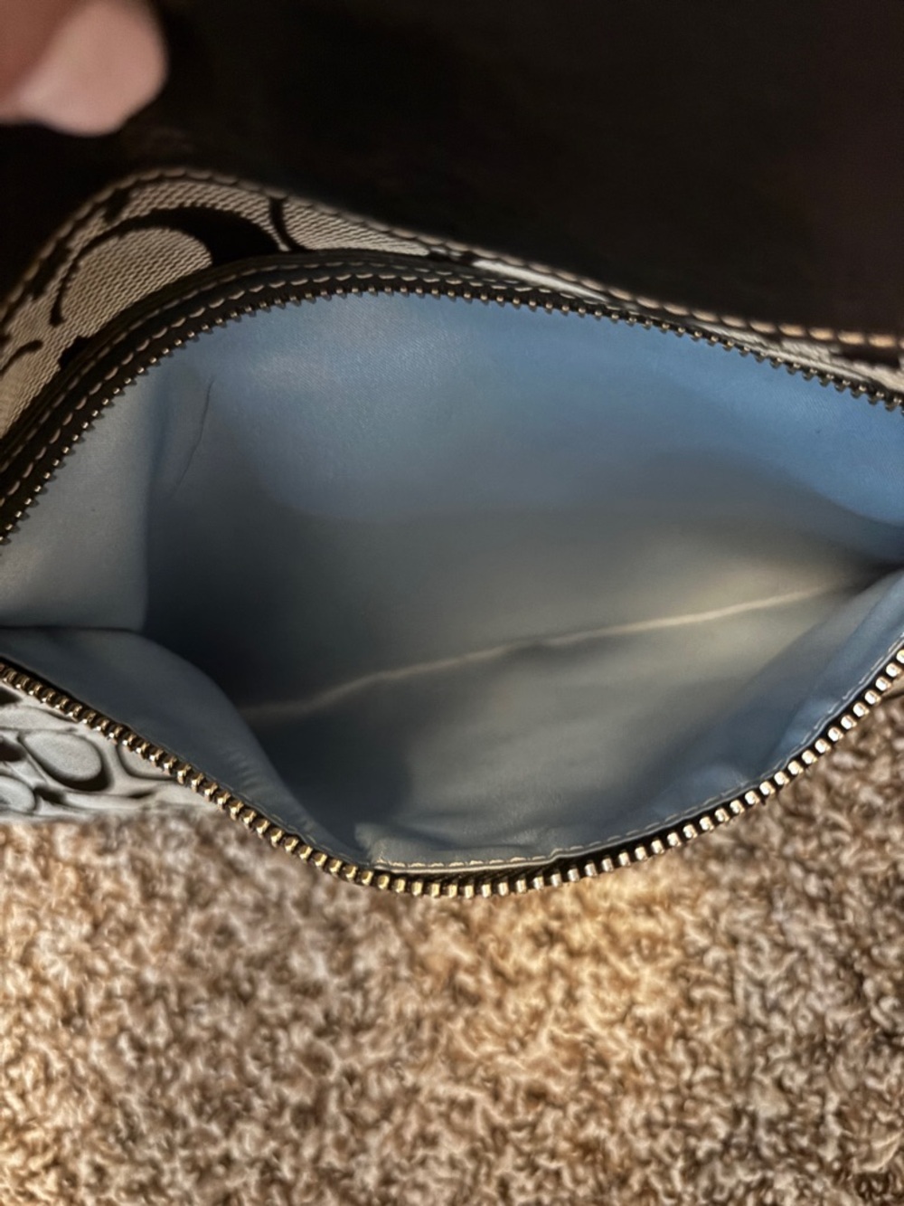 Coach Black and Gray Signature Canvas Tote - Picture 3 of 13